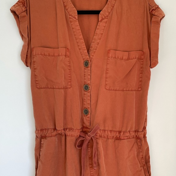 Sanctuary Rust Orange Utility Romper - Picture 4 of 5